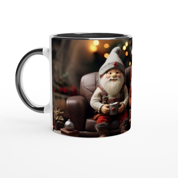 Festliche Weihnachtsfreude: Stilvoller Kaffeebecher mit bezauberndem Wintermotiv - White 11oz Ceramic Mug with Color Inside