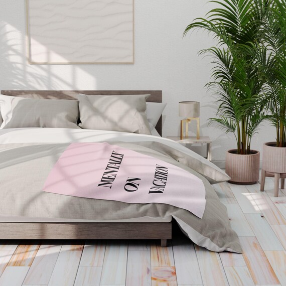 Mentally On Vacation fleece blanket | Arctic themed cozy throw