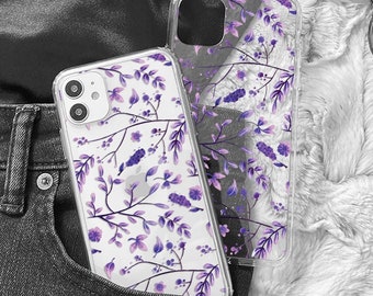 Purple flowers case for Nothing phone 2a, Huawei P20 P10 plus P30 P40 P50 pro, Motorola Moto Edge 50 ultra, Sony Xperia 10 III IV VI 1 5