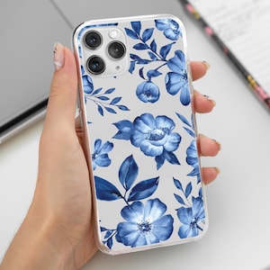 Blue china flowers case for Sony Xperia 10 III IV VI 1 5, Huawei P20 lite P10 plus P30 P40 P50 pro, Nothing phone 2a, Motorola Moto Edge 50