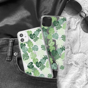 Monstera case for iPhone 15 14 13 mini 12 11, leaves phone cover for Apple iPhone 8 7 6 SE X Xr Xs pro max