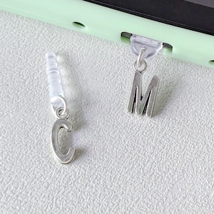 Custom letter phone charm, alphabet dust plug and zipper puller - android, apple, e-reader, switch accessories
