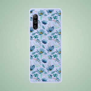 Blue flowers phone case for Nothing phone 2a, Motorola Moto G31 G5, Sony Xperia Pro-I 10 IV 10 III Vivo Y33, LG G7 ThinQ