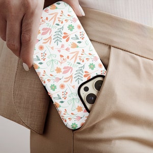 iPhone 17、15、Pro、14、13、12、Mini、11、X、XS、Max用のかわいい花柄のタフケース、Appleデバイス用の花柄電話カバー、Magsafe対応