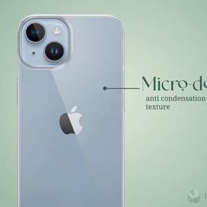 The clear case has a micro-dotted and anti condensation texture. It's very comfortable on touch.