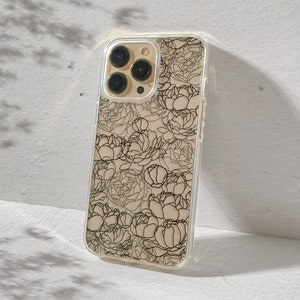 Flowers case for Xiaomi 12S 12T 13T pro lite 11T Mi note 10, black peonies phone cover Redmi Note 13 pro plus 12R 12 11 11S 10S