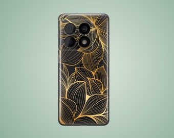 Leaves case for OnePlus Nord 4 CE 3 2T 12 12R 11 10T 10 pro 9 8, gold plant cover for Google Pixel 8a 8 7a 7 6a 6