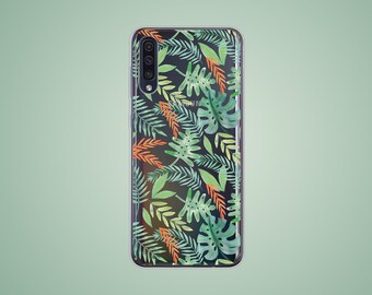 Plant case for Samsung A80 A56 A55 A35 A71 A25, Galaxy Note 20 10 plus, tropical leaves phone cover Galaxy S25 S24 S23 ultra S22 FE S21 S20