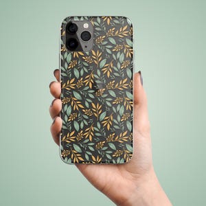 Orange green leaves phone case for Nothing phone 3a 2a, Sony Xperia 10 III IV VI 1 5, Asus Rogphone 5 Zenfone 8 9, Lg K22 K40 K42