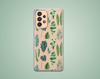 Tropical case for Samsung Galaxy S23 Ultra S24 Plus S22 S21 Note S20, leaves phone cover for Galaxy Z Flip Fold 6 A55 A15 A25 A35 M11