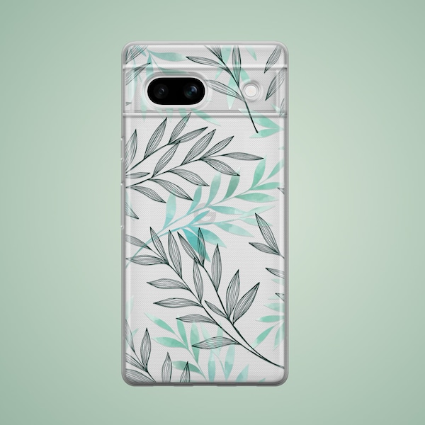 Plant leaves watercolor phone case for Google Pixel 8 7a 7 6a 6 5a, OnePlus Nord 3 11 10T, Oppo Reno 8 Find X5 Pro A52, Sony Xperia 10
