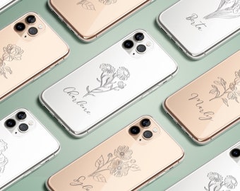 Flower case for Google Pixel 7a 8 pro 8a 6a 6 5 4a, custom name phone cover for OnePlus Nord N10 5G CE 3 2T 12R 11 10T 10 pro 9 7T