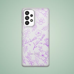 Floral case for Redmi Note 12 pro 11S 13T 10S, K70 10 2022, purple flower leaves phone cover for Xiaomi Poco X6 X5 12T 12 11 13