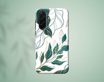 Blätter Tough Case für Samsung S25 Rand S24 FE S23 Ultra S22 S21, Werk Gold Handyhülle für Galaxy A56 A55 A36 A35 A25 Z Flip 6