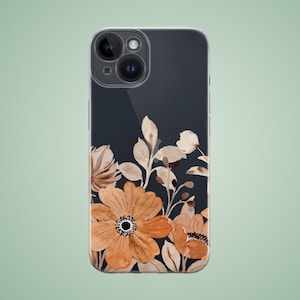 Floral case for Redmi Note 12 pro 13 11 10 9 11S, orange flowers phone cover for Xiaomi 11 lite Mi 9 9T 12T 13T 12X, Poco F5 F6 M6 M5 X6 X5