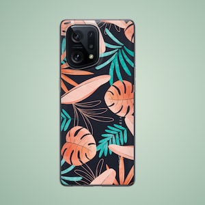 Leaves case for Oppo Find X5 lite X3 A79 A78 A58 Reno 13F 12 11 10 8, orange tropical phone cover for Google Pixel 9 10 6a 7a 8a 5 6 7 pro 8