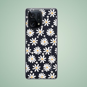 Flowers case for Oppo A52 A72 A74 5G A91 A92 A54S, daisy phone cover for OnePlus 12 11 10T 9 8 7T Nord 3 2T