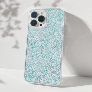 Plant case for Honor 10 20 200 50 70, teal leaves phone cover for Honor Magic 4 pro 5 6 lite, View 10 X6A X7 6C 6X