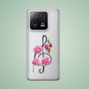 Music case for Redmi Note 12 pro 13 11 11S 10 9 A1 plus, flowers phone cover for Xiaomi 13T 12T 13 lite 12X, Poco X5 X6 X3
