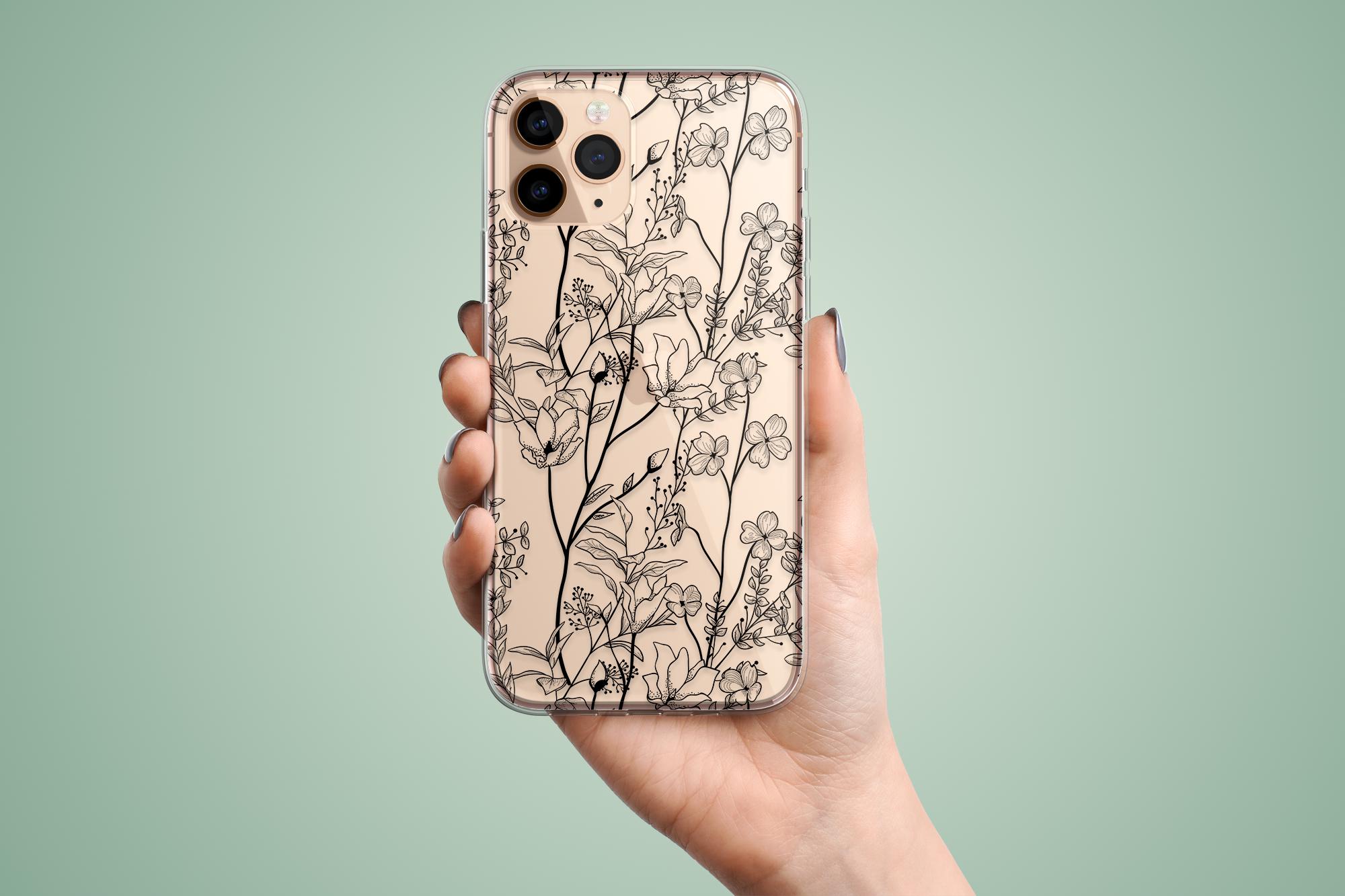 Elegant plant case for Samsung A25 A15 A35 A53 A52 A53 A50s A22, flowers phone cover Galaxy S21 S22 S23 S24 Note 20 ultra S10e