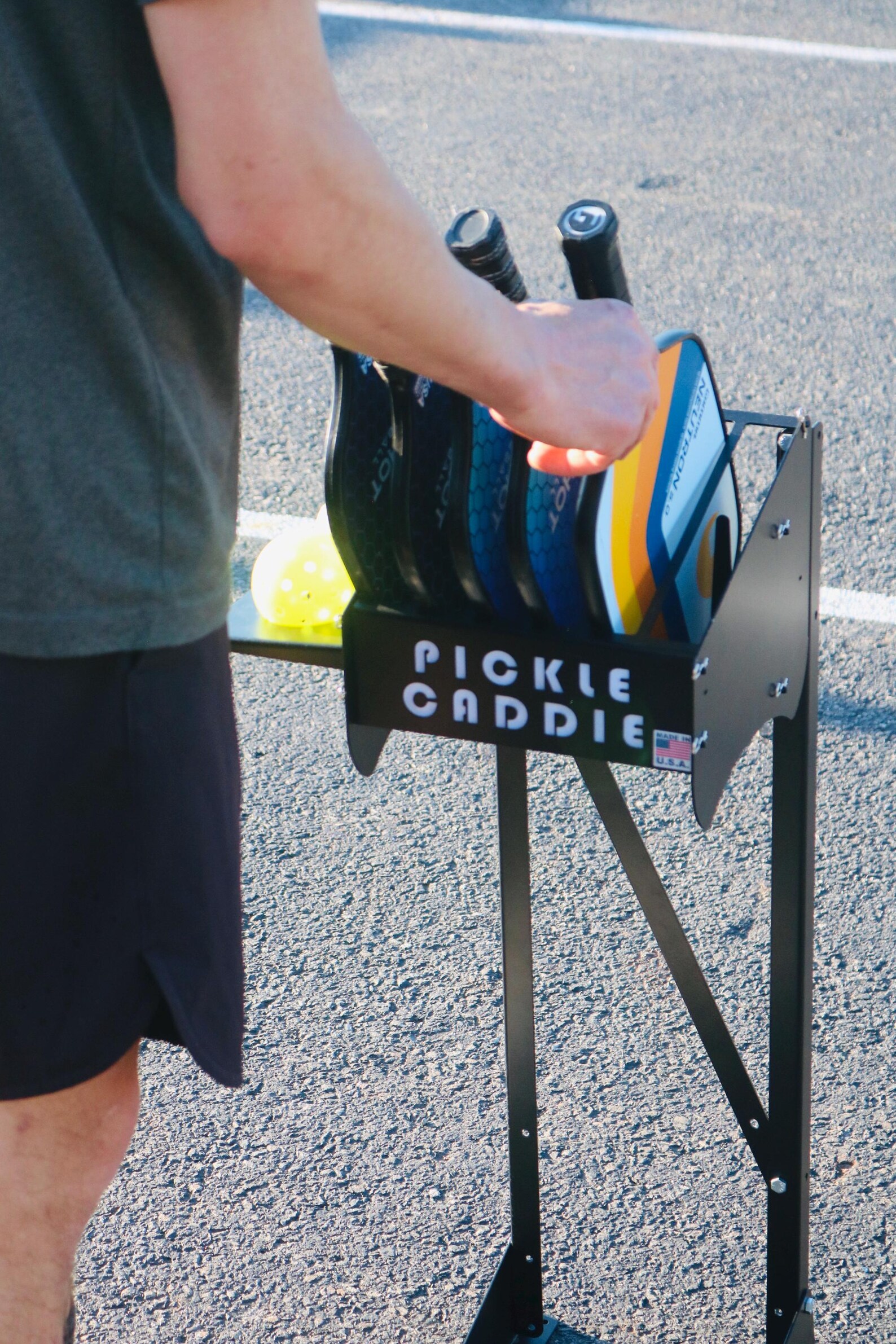 Pickleball Paddle and Ball Holder: Portable Storage Rack for 8 Paddles ...