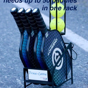 Pickleball Rack next up Metal Pickle-Caddie Dream-Co Paddle and Ball Holder Stand- Portable Storage Organizer Hanger paddles and balls cheap