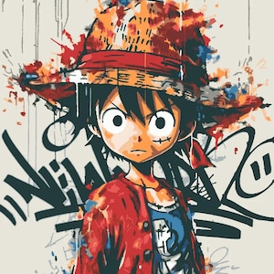 One Piece paint by numbers FRAMED picture Art kits for teens Anime hobby painting on canvas Craft DIY gift for daughter color positive vibes
