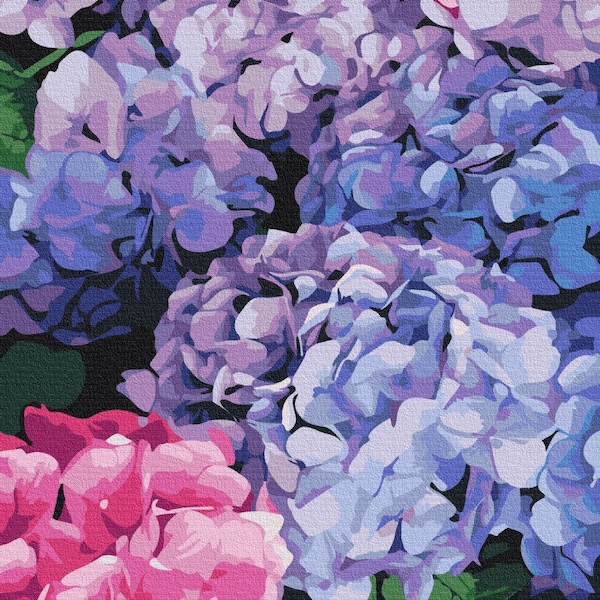 Hydrangea Paint by Number Kit Etsy