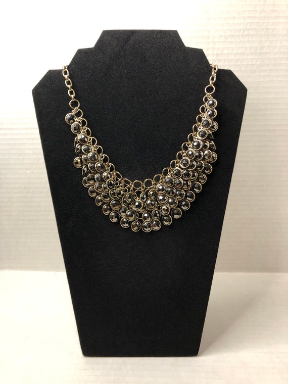 Rhinestone Dangle Fringe Necklace - image 1