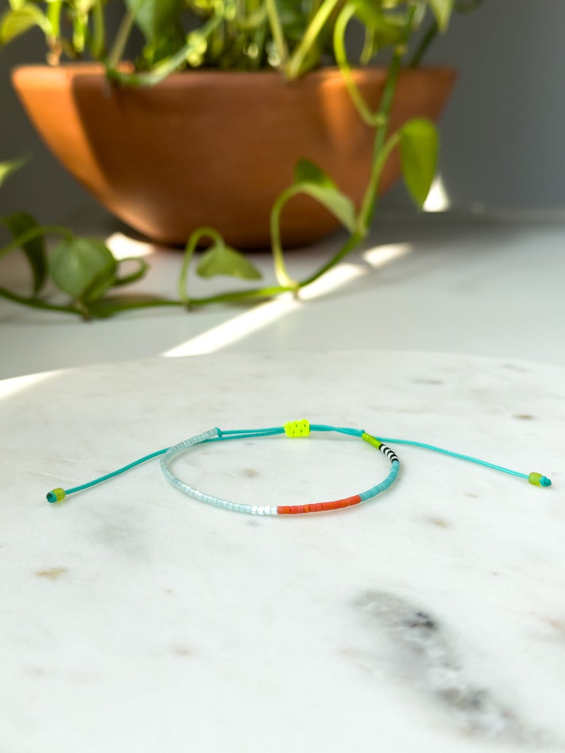 Miyuki beaded bracelet, everyday minimal bracelet, colorful bracelet, unique bracelets,Adjustable bracelet, elegant bracelet,dainty bracelet zdjęcie 2