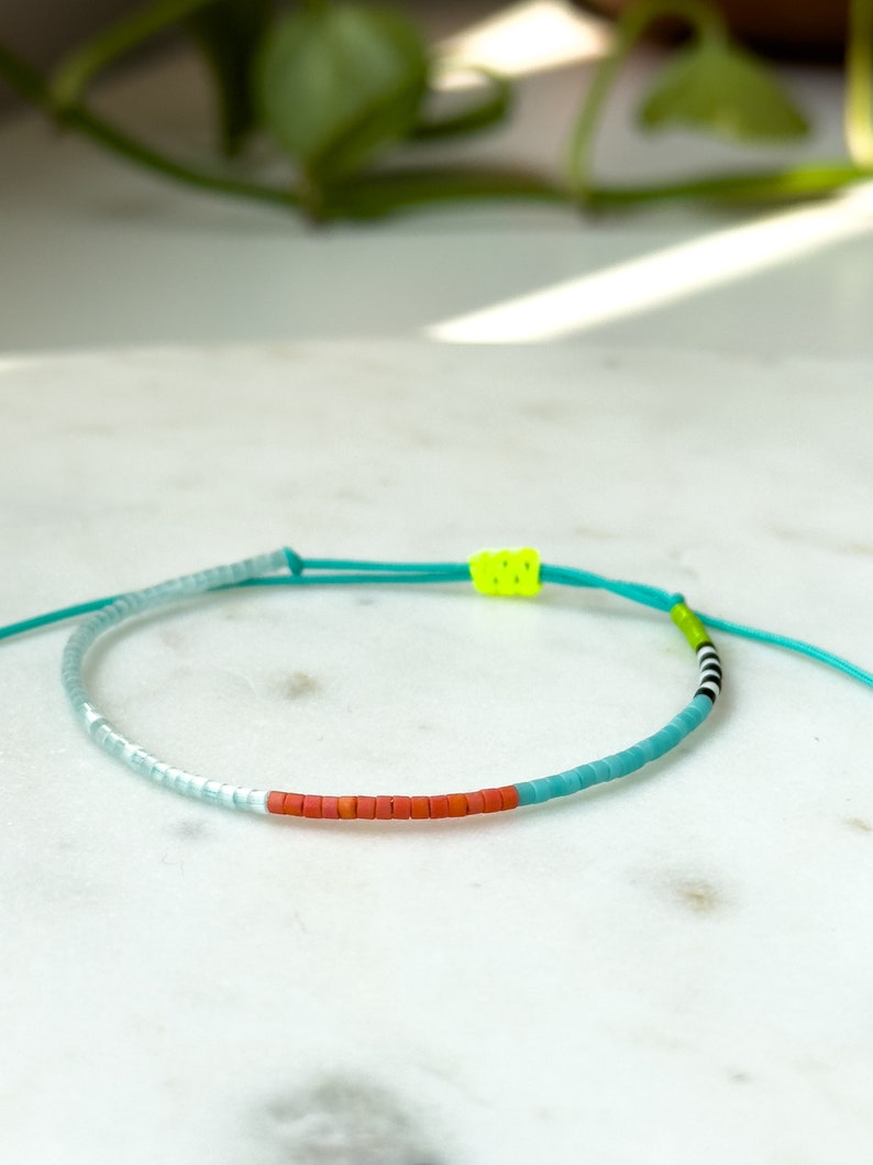 Miyuki beaded bracelet, everyday minimal bracelet, colorful bracelet, unique bracelets,Adjustable bracelet, elegant bracelet,dainty bracelet zdjęcie 3