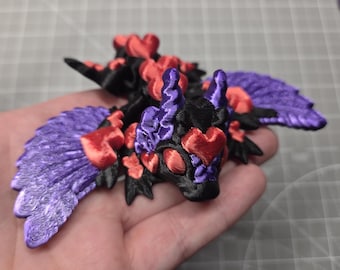 Tiny Heart Dragon, Articulated 3D Printed Dragon, Cute Fantasy Desk Decor, Valentine Gift, Fidget Toy