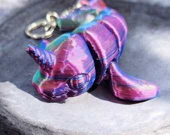 Tiny Narwhal Key Chain Articulated 3D Print Design By Cinderwing
