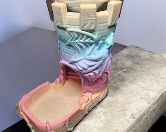 3D Printed Dragon Dice Tower: Fantasy Tabletop Gaming