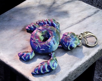 Tiny Tur-donut-le Keychain Articulated 3D Print Design By Cinderwing