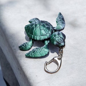 Tiny Turtle Keychain Articulated 3D Print Design By Cinderwing