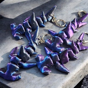 Tiny Hammerhead Shark Key Chain Articulated 3D Print Design By Cinderwing