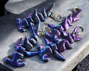 Tiny Hammerhead Shark Key Chain Articulated 3D Print Design By Cinderwing
