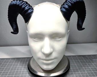 NEW Size - Ram Horns - 3D Printed - Lightweight Fantasy Costume Prop - Cosplay, DnD, LARP - Mounting Not Included