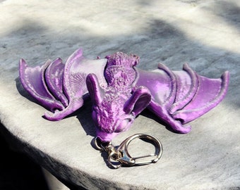 Tiny Bat Keychain Articulated 3D Print Design By Cinderwing