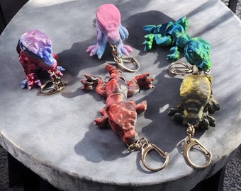 Tiny T-Rex Key Chain Articulated 3D Print Design By Cinderwing