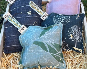 Huon Pine Sachet: Natural Moth Repellent, Linen Cotton Blend