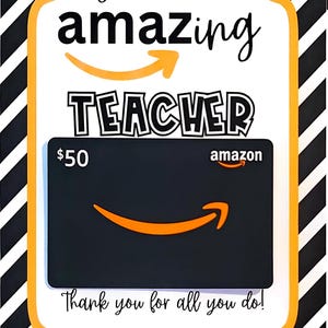 DESCARGA INSTANTÁNEA / Porta tarjetas de regalo de Amazon "Gracias por ser tan increíble" / Regalo de agradecimiento imprimible / Archivo JPEG digital de cumpleaños para maestros