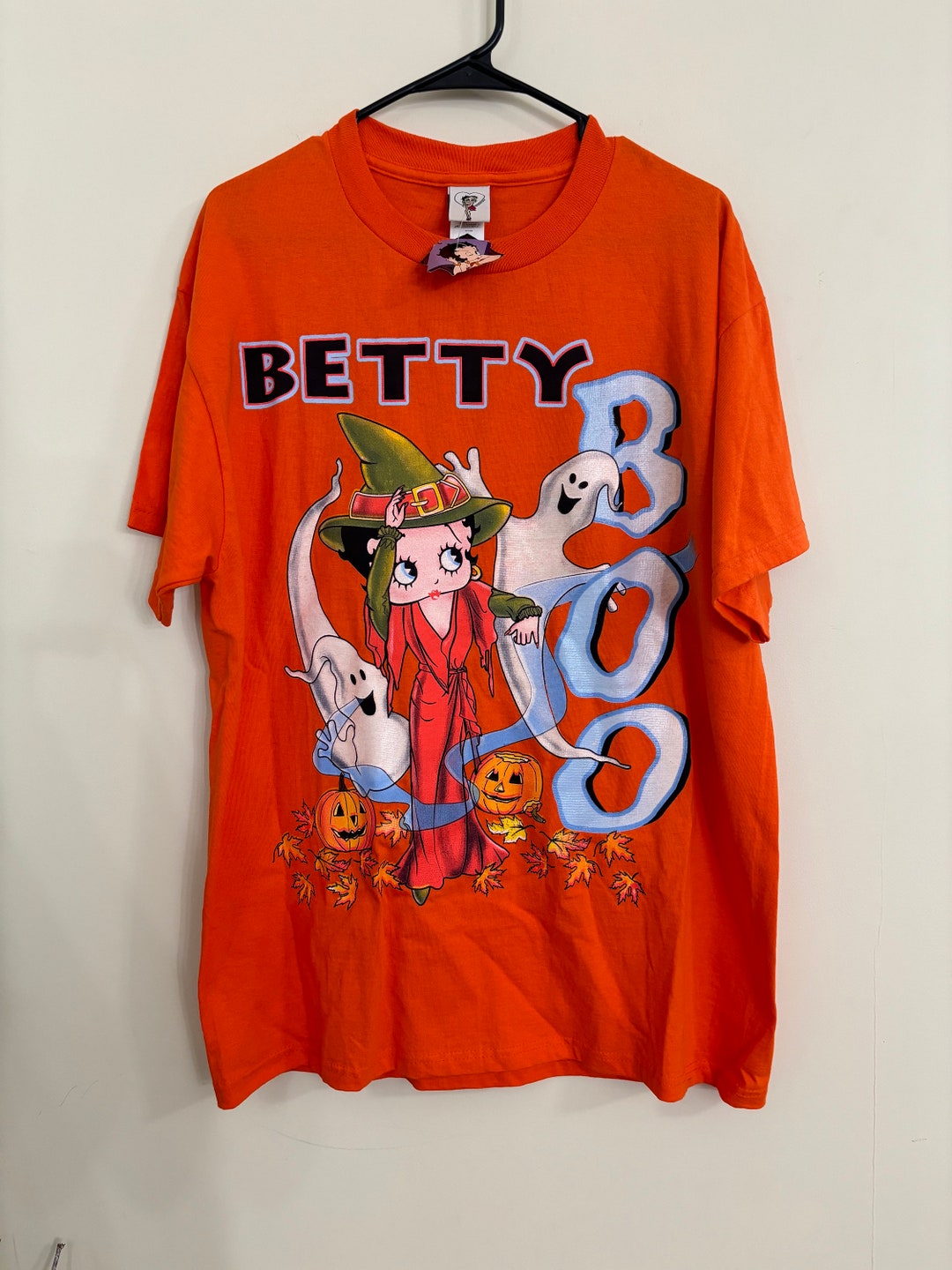 BETTY BOOP Betty Boop character print T-shirt, men's XL size unclear brown type Vintage Second Hand