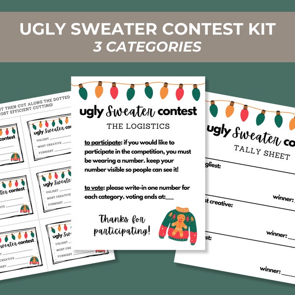 Ugly Sweater Contest Kit - 3 Categories