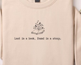 Sudadera de lectura, regalo para amantes de los libros, "Perdido en un libro", camiseta del club de los amantes de los libros, suéter "Leer más libros", ratón de biblioteca, regalo para bibliotecario, camiseta de libros