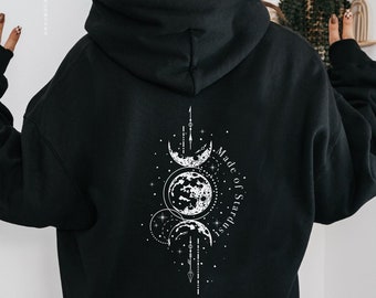 Celestial Hoodie, Stardust Hoodie, Moon Hoodie, Boho Hoodie, Gift for Star gazer,  Stardust Sweatshirt, Bohemian Style, Made of Stardust
