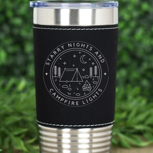 Camping Becher, Wanderer Geschenk, Kunstleder Becher, Outdoor-Liebhaber Geschenk, Wanderausrüstung, Camping Ausrüstung, Reisebecher, Insulierte Becher Adventure Cup