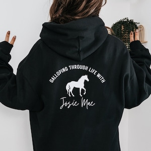 Equestrian Hoodie, Personalized Hoodie, Horse Lover Gift, Equestrian Gift, Rider Hoodie, Custom Gift for Horse Lover, Horse Owner Gift
