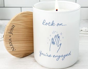 Personalized Newly Engaged Gift For Couple, Custom Candle for Engagement, Best Friend Engagement Candle, Getting Married Gift For Her
